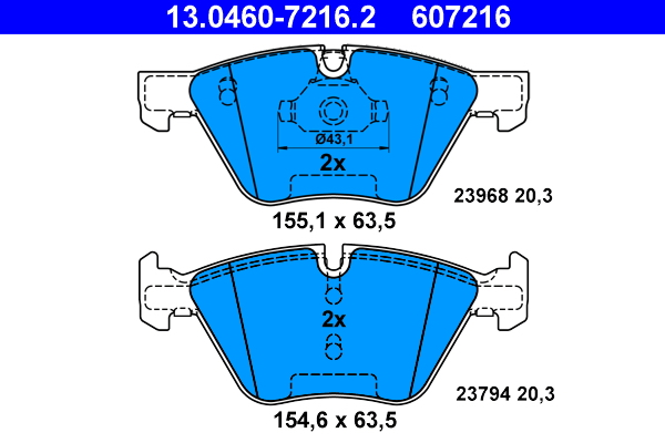 Brake Pad Set, disc brake (Front axle)  Art. 13046072162