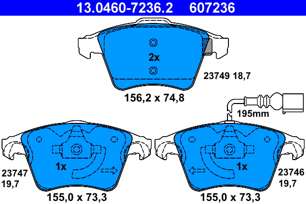 Brake Pad Set, disc brake (Front axle)  Art. 13046072362