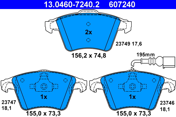 Brake Pad Set, disc brake (Front axle)  Art. 13046072402