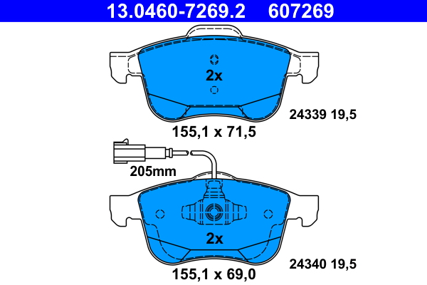 Brake Pad Set, disc brake (Front axle)  Art. 13046072692