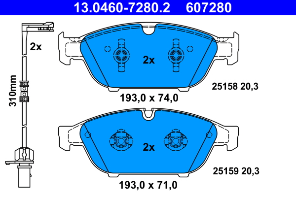 Brake Pad Set, disc brake (Front axle)  Art. 13046072802