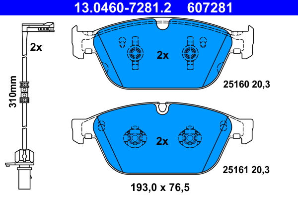 Brake Pad Set, disc brake (Front axle)  Art. 13046072812