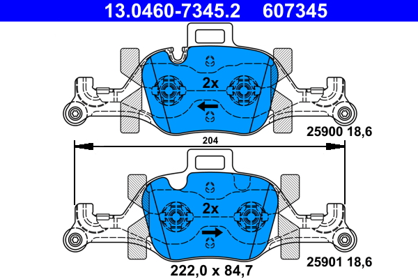 Brake Pad Set, disc brake (Rear axle)  Art. 13046073452