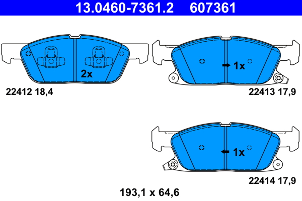 Brake Pad Set, disc brake  Art. 13046073612