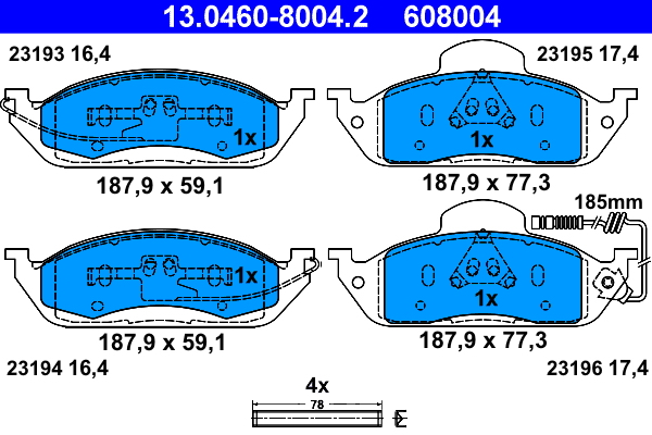 Brake Pad Set, disc brake (Front axle)  Art. 13046080042