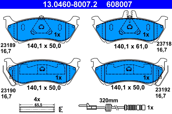 Brake Pad Set, disc brake (Rear axle)  Art. 13046080072