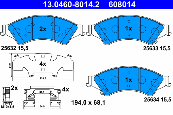 Brake Pad Set, disc brake (Front axle)  Art. 13046080142