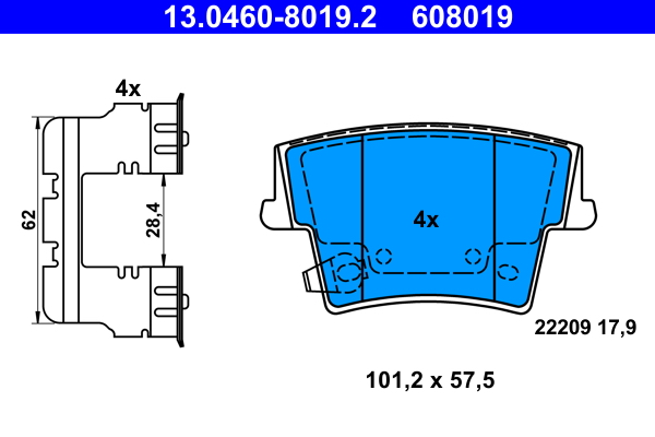 Brake Pad Set, disc brake (Rear axle)  Art. 13046080192