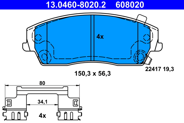 Brake Pad Set, disc brake (Front axle)  Art. 13046080202