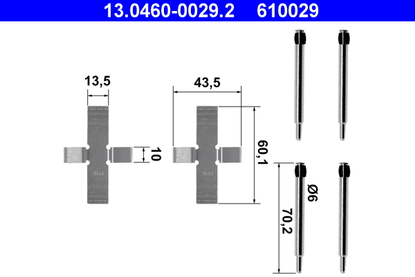 Accessory Kit, disc brake pad (Front axle)  Art. 13046000292