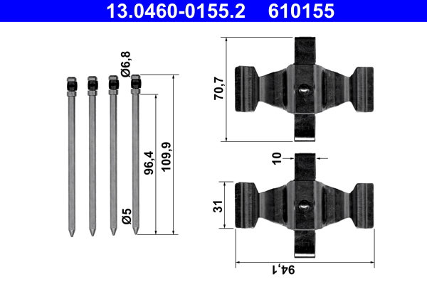 Accessory Kit, disc brake pad (Front axle)  Art. 13046001552