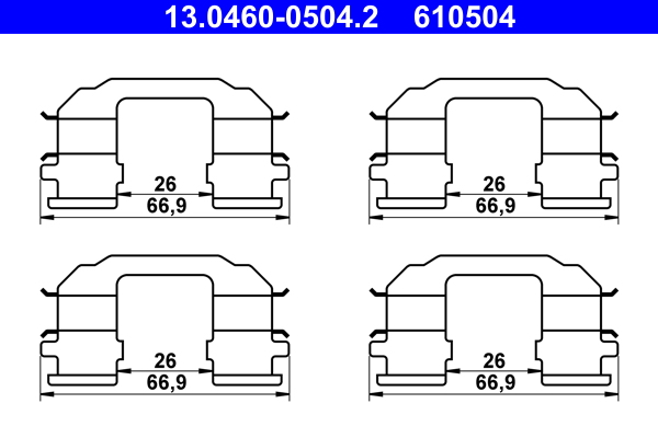 Accessory Kit, disc brake pad (Front axle)  Art. 13046005042