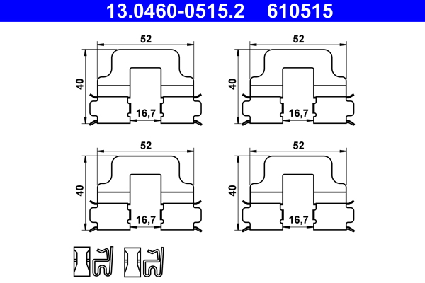 Accessory Kit, disc brake pad (Rear axle)  Art. 13046005152