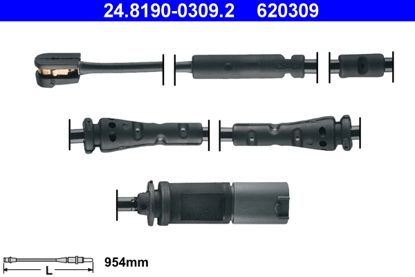 Warning Contact, brake pad wear (front axle both sides)  Art. 24819003092