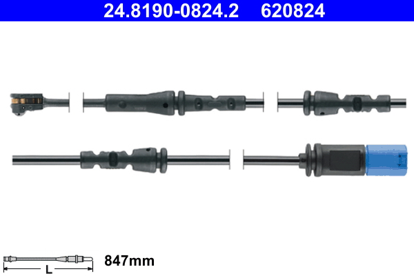 Warning Contact, brake pad wear (front axle both sides)  Art. 24819008242