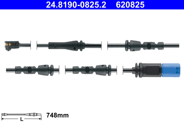 Warning Contact, brake pad wear (Rear axle, both sides)  Art. 24819008252