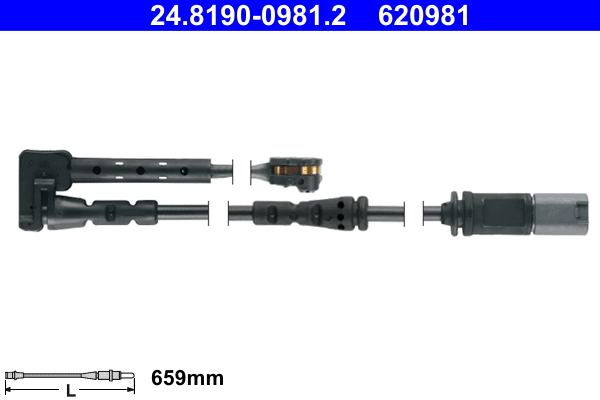 Warning Contact, brake pad wear (Front axle)  Art. 24819009812