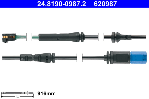 Warning Contact, brake pad wear (In front)  Art. 24819009872