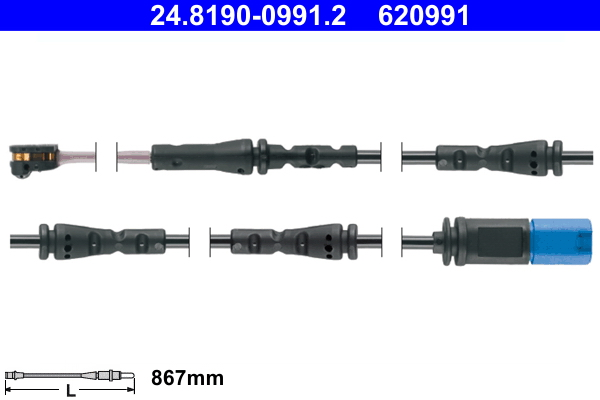 Warning Contact, brake pad wear (Double cloth)  Art. 24819009912