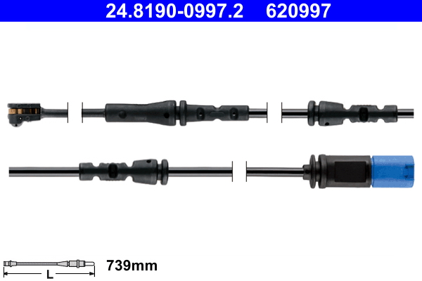 Warning Contact, brake pad wear (Double cloth)  Art. 24819009972