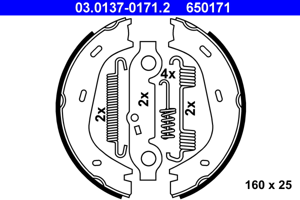 Brake Shoe Set, parking brake  Art. 03013701712