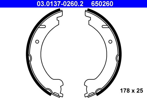 Brake Shoe Set, parking brake  Art. 03013702602