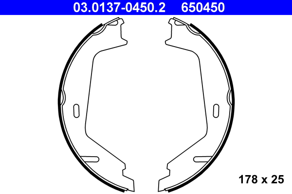 Brake Shoe Set, parking brake  Art. 03013704502