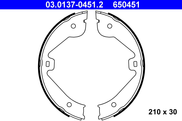 Brake Shoe Set, parking brake  Art. 03013704512