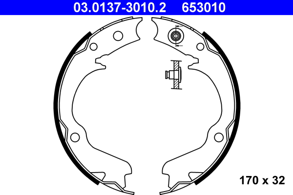 Brake Shoe Set, parking brake  Art. 03013730102