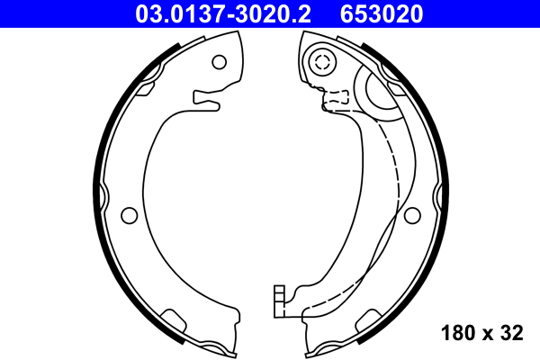 Brake Shoe Set, parking brake  Art. 03013730202