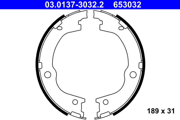 Brake Shoe Set, parking brake  Art. 03013730322