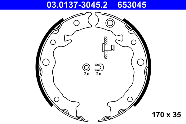 Brake Shoe Set, parking brake  Art. 03013730452