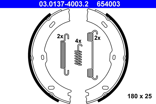 Brake Shoe Set, parking brake  Art. 03013740032