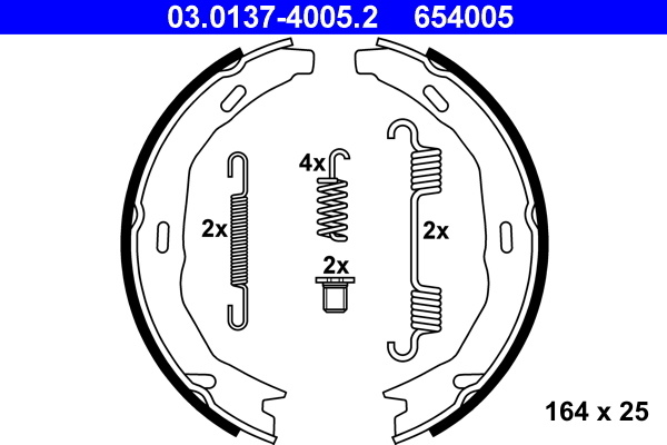 Brake Shoe Set, parking brake  Art. 03013740052