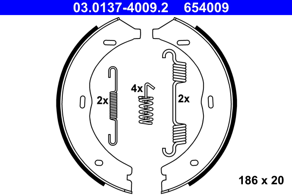 Brake Shoe Set, parking brake  Art. 03013740092