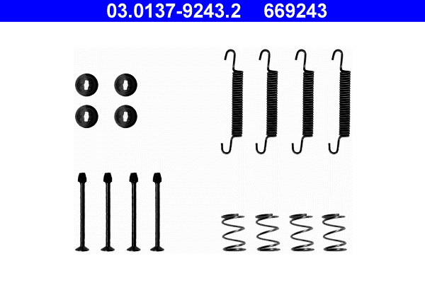 Accessory Kit, parking brake shoes (Rear axle)  Art. 03013792432