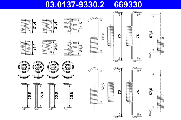 Accessory Kit, parking brake shoes (Rear axle)  Art. 03013793302