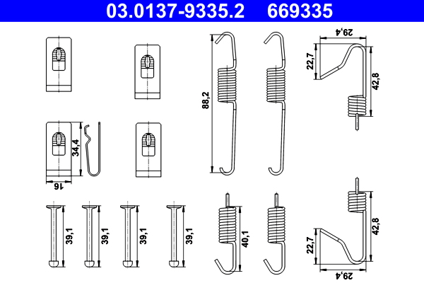 Accessory Kit, parking brake shoes (Rear axle)  Art. 03013793352