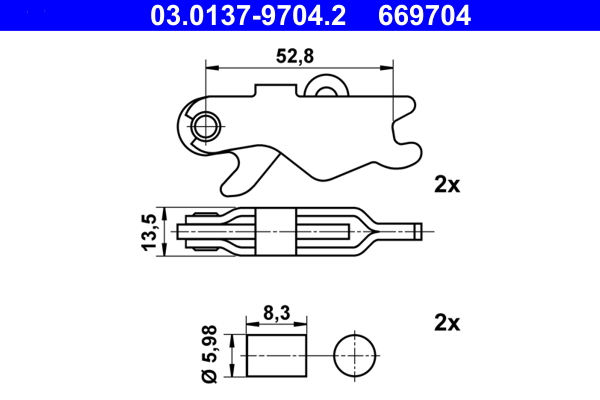 Accessory Kit, parking brake shoes  Art. 03013797042