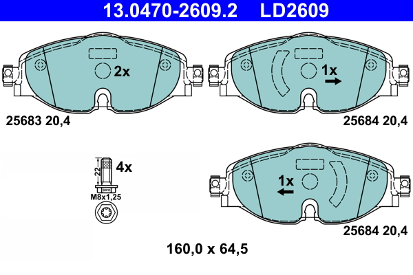 Brake Pad Set, disc brake (160)  Art. 13047026092