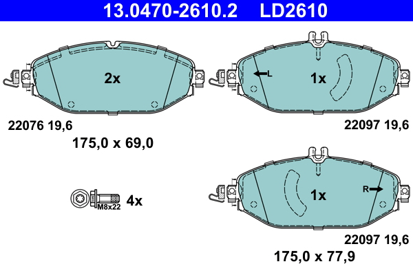 Brake Pad Set, disc brake (Front axle)  Art. 13047026102