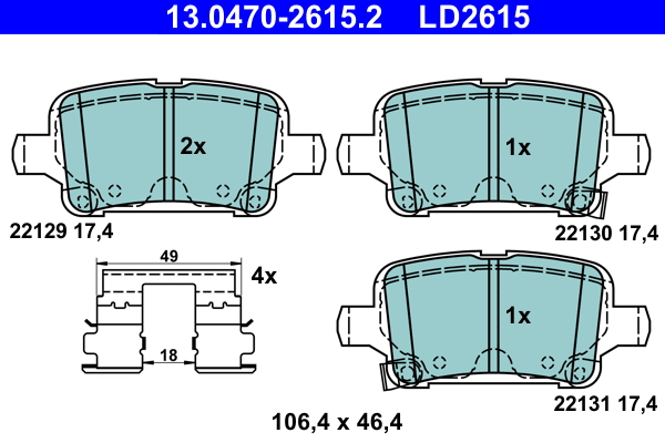 Brake Pad Set, disc brake (Rear axle)  Art. 13047026152