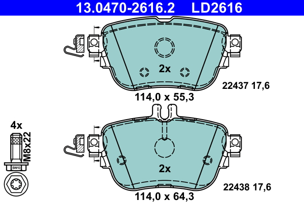 Brake Pad Set, disc brake (Rear axle)  Art. 13047026162