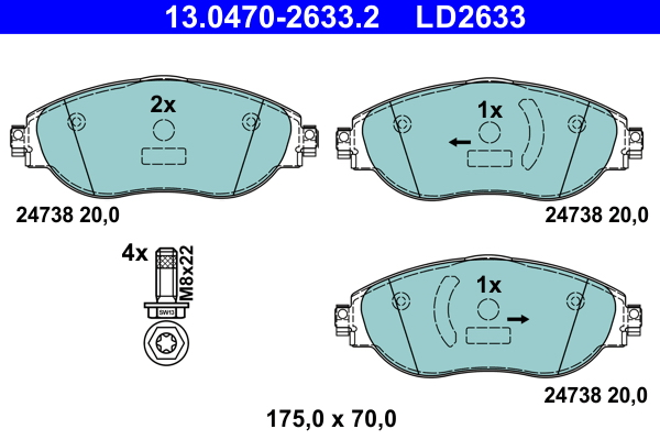 Brake Pad Set, disc brake (Front axle)  Art. 13047026332