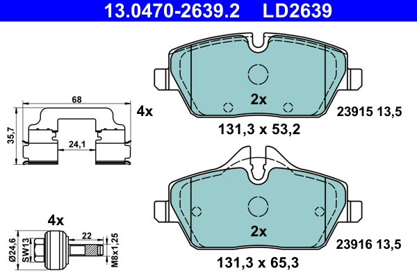 Brake Pad Set, disc brake  Art. 13047026392