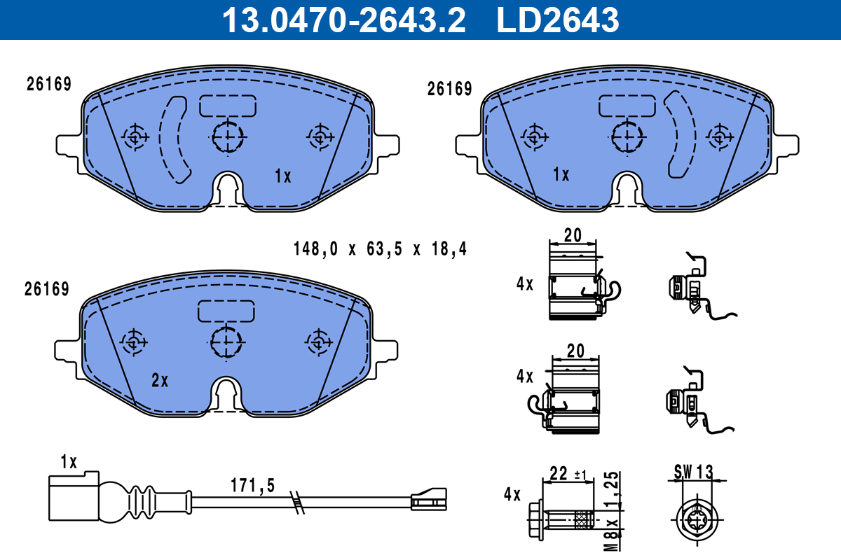 Brake Pad Set, disc brake  Art. 13047026432