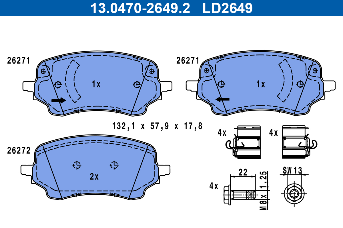 Brake Pad Set, disc brake  Art. 13047026492