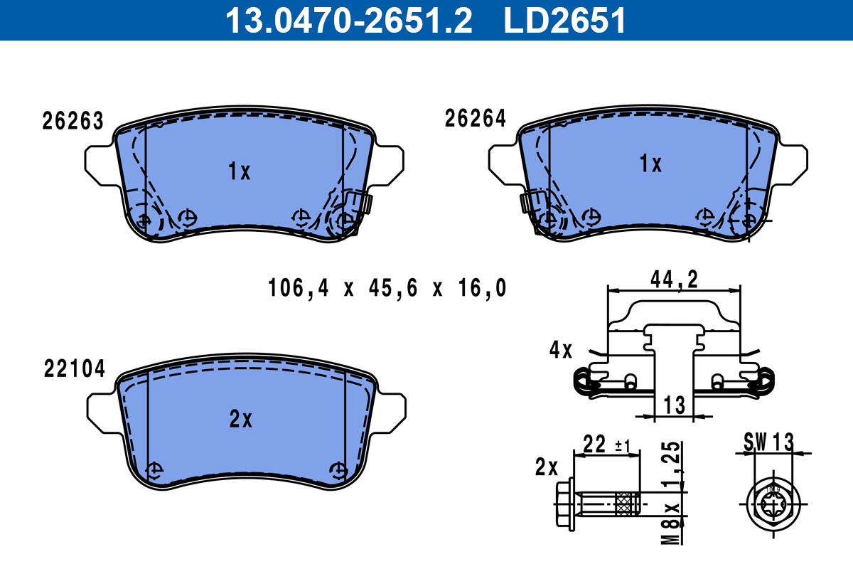 Brake Pad Set, disc brake  Art. 13047026512