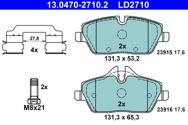 Brake Pad Set, disc brake (Front axle)  Art. 13047027102