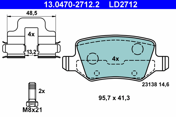 Brake Pad Set, disc brake (Rear axle)  Art. 13047027122